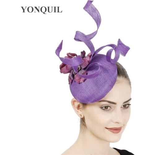 High Quality 4-Layer Sinamay Bridal Wedding Fascinator Headband With Nice Flower Headpiece Women Party Dinner Hair Accessories