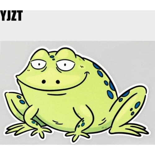 YJZT 14.3CM×9.8CM Cartoon Frog Fashion Waterproof Car Sticker PVC Decal 11C-0285