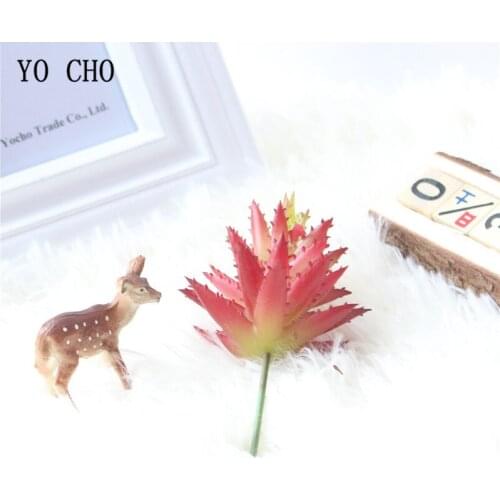 YO CHO 2PCS Green Artificial Barbed Aloe Succulents Cheap Plants For Garden Home Bar Party Decoration DIY Best Indoor Succulents