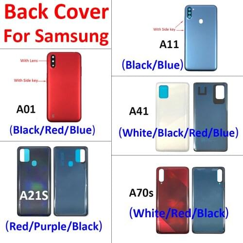 Battery Back Cover For Samsung Galaxy A01 A11 A21S A41 A70S Replacement Glass Battery Back Cover Case