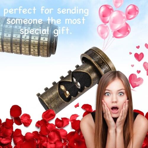 Letter Password Storage Lock Box Combination Lock Retro Birthday Valentine Gift Box Cylinder Lockbox Da Vinci Code Alphabet Lock