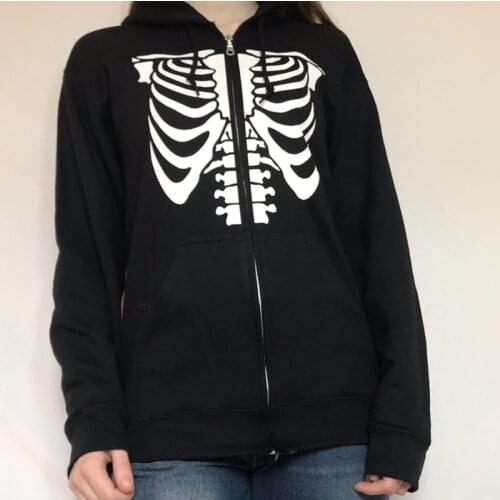 90s Graphic Print Hoodies Women Zipper Up Long Sleeve Sweatshirt Vintage Women Harajuku Gothic Streetwear Coat with Hooded 2021