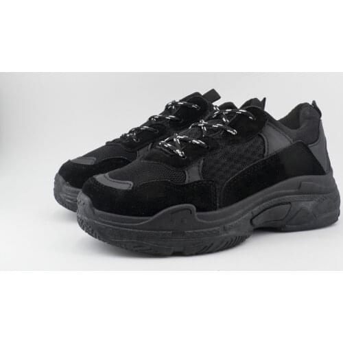 2021 Sneakers women lace up Sneakers black with super light and comfortable platform Sneakers fashion