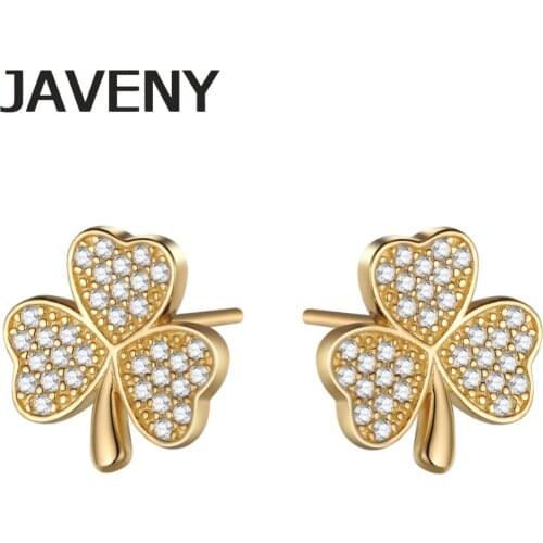 925 Sterling Silver Jewelry Green Cubic Zirconia Irish Shamrock Leaf Clover Women Wedding Bridal Stud Earring 10pcs Lots Wholesa