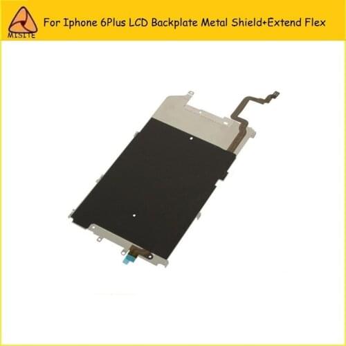 10PCS/Lot New LCD Metal Backplate Shield+Home Extend Flex Cable for Iphone 6 Plus 5.5'' Wholesale
