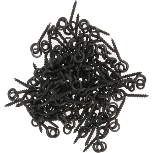 100pcs Bait Screws with Link Swivel Carp Fishing Terminal Tackle Bait Rig Hook Carp Fishing Tool Accessories