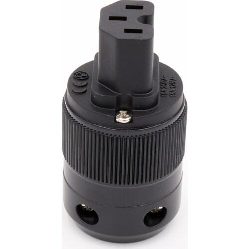 2PCS HFI Audio Pure Copper Gold Plated IEC Female Plug, hifi IEC Power Connector, IEC Female Plug