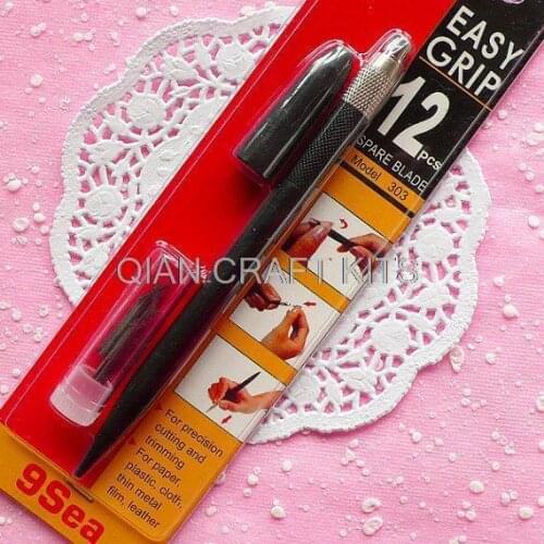 5 sets Cutting Tool Cutter with 12 spare Blade for Small Polymer Clay Cane, Paper, Plastic, Cloth, Thin Metal Film, Leather, etc