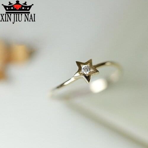 Delicate Fashionable and Simple Design Little Star Elegant Lady Ring Bright Gemstone Top Quality Jewelry Party Gift Womens ring