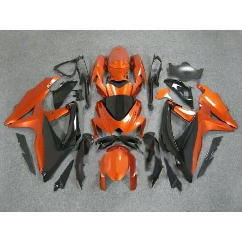 Hey-Fairing kit for SUZUKI K8 GSXR600 GSXR750 2008 2009 2010 orange black fairings set 08 09 10 GSXR 600/750