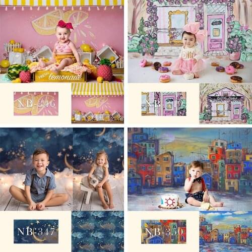 Mehofond Newborn Backdrop For Photography Cake Smash Blue Sky Cloud Moon Baby Shower Background Children Birthday Photocall Prop