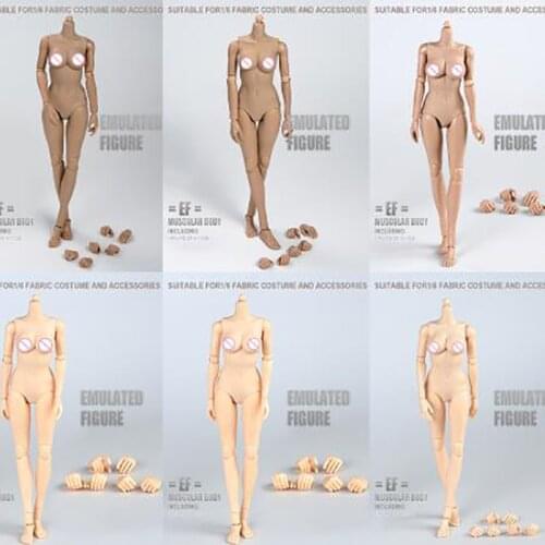 IN SOTCK 1:6 Female Semi-Silicone Pale and Healthy Skin Different Sizes Of Breasts Figure Body