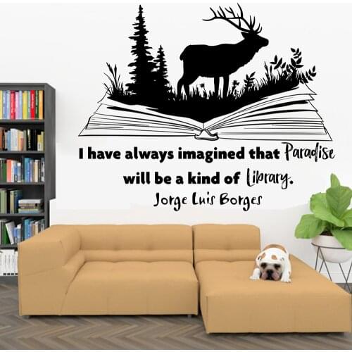 Books Quote Wall Decal Art Bookshelf Vintage Mural Vinyl Stickers Education Reading Room Bookstore Library Interior Decor Q965