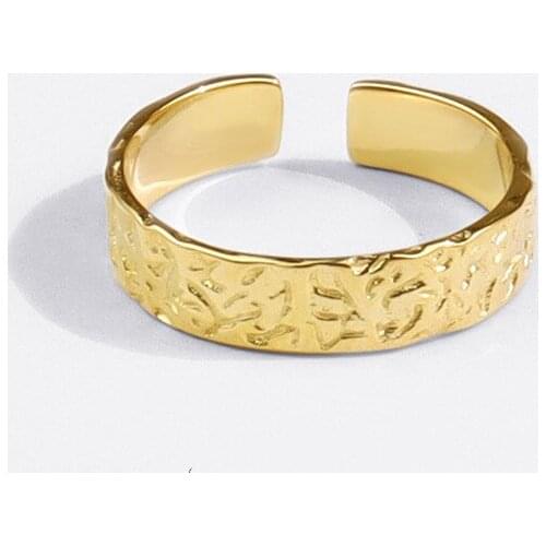 IOY IRENE Retro Metal Copper Irregular Width Rings For Women New Punk Opening Resizable Lovers Ring Jewelry 2021