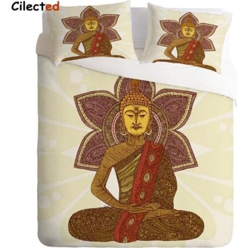 Cilected India Buddha Mandala Duvet Cover Set With Pillowcases Art Print Bedding Sets 3 Pcs Bedclothes Multi Sizes