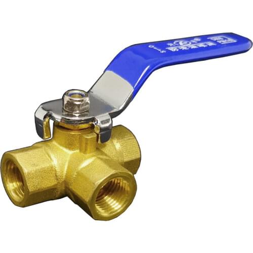 1/4" 3/8" 1/2" 3/4" 1" BSPP Equal Female Brass Tee 3 Ways L-Port T-Port Ball Vavle Water Gas Oil Home Garden