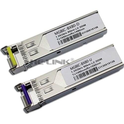 LODFIBER MGBIC-BX80-U/MGBIC-BX80-D EX-TR-EME Net-worksCompatible 1.25G 1490/1550nm BiDi 80km Transceiver