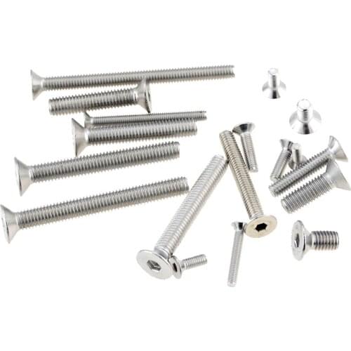 M2 M2.5 M3 M4 M5 M6 M8 M10 304 Stainless Steel Hexagon Hex Socket Countersunk Screw Flat Head Screw Allen Bolts DIN7991 M2*3