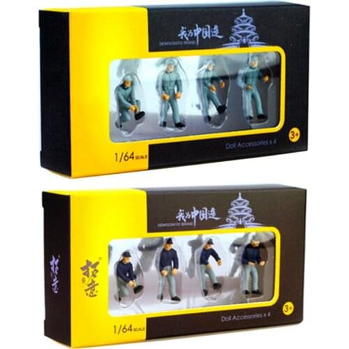 1/64 Scale repair shop maintenance worker doll model car traffic facilities scene simulation vehicle model accessories