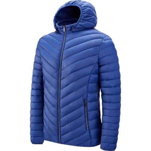 Mens Parkas Autumn Winter Thick Jacket Cotton-Padded Hooded Jacket Mens Winter Warm Jacket with Removable Hood Pockets Zipper