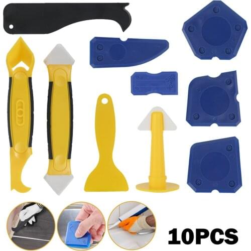 10PCS Durable Silicone Glass Cement Kit Scraper Sealant Remover Tool For Caulking Sealant Finishing Grrout Window Floor Removal