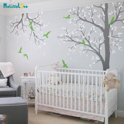 Tree wall decal nursery with branch Baby Room Decor Removable Vinyl Wall Stickers BB017