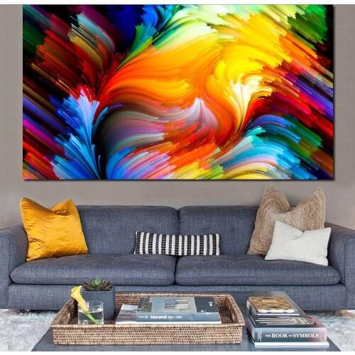 JQHYART Colored Lines Wall Pictures For Living Room Painting Canvas Art Posters And Prints Home Decor No Frame
