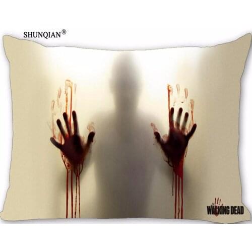 Custom Walking Dead Pillowcase Zippered Rectangle Pillow Cover Cases Size 45X35cm,40x60cm,45X75cm,50X75cm(Two sides)