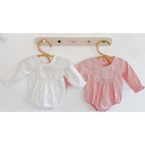 2020 New Spring Autumn Infant Baby Girls Embroidery Lace Rompers Clothing Kids Girl Long Sleeve Rompers Clothes