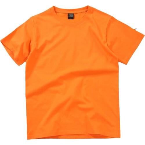 2021 new solid color unisex cotton round neck T-shirt