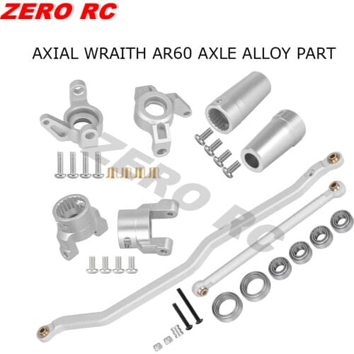 AXIAL WRAITH ALUMINUM Front Steering Link, Knuckle, C-Hub, Rear Axle Lock-out With Bearing Set (5) Silver