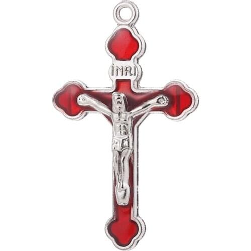 Pendants For Necklaces Diy Jewelry Making Accessories Zinc Alloy Material Jesus Exorcism Cross Wholesale Christian Supplies