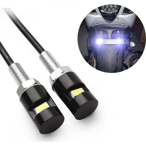 Motorcycle License Plate Screw LED Light White 12V for Motocross Car Taillight Accessories For Harley touring