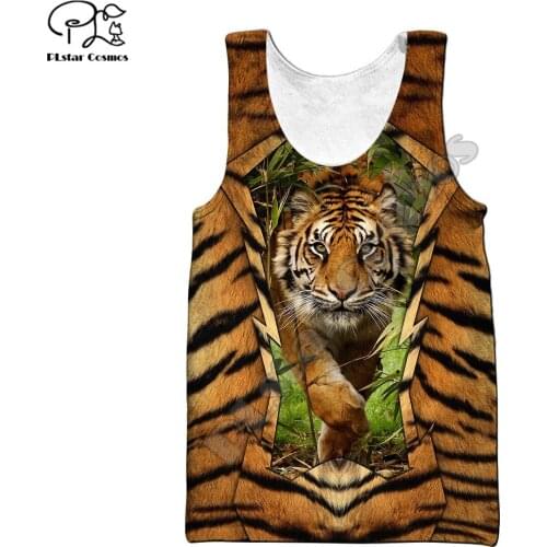 PLstar Cosmos Beautiful Tiger Streetwear Hot Summer 3D Printed Casual Sleeveless Unisex Animal Tank Top Vest Men/Women Style-32
