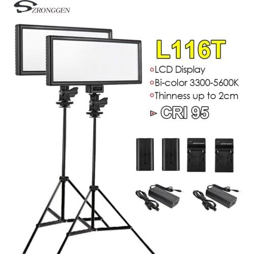 Viltrox L116T LED Photography Lights Studio Ultra-thin LCD Video Light Kit Color Temperature for Canon Nikon Camera DV Camcorder