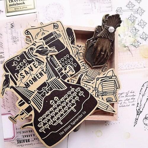 Vintage Typewriter Kraft Paper Sticker DIY Scrapbook Base Collage Phone Diary Happy Planner Gift sealing decoration sticker