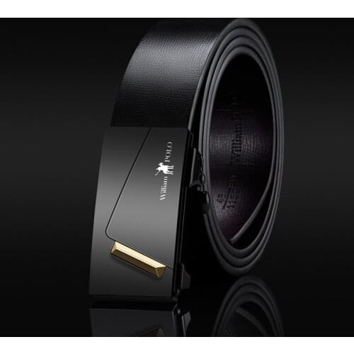 WILLIAMPOLO leather belt mens luxury brand designer high-quality belt mens metal automatic buckle 18276-78p