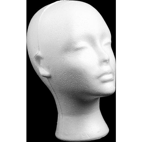 Mannequin Head Female Foam Exhibitor for Cap Headphones Hair Wigs Woman Wig Display Head Styrofoam Model Head