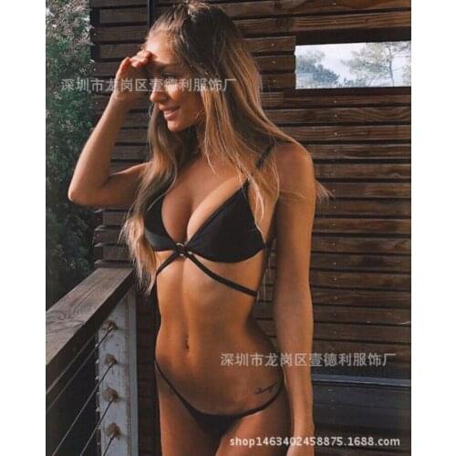 2021 Bathing Women Sexy Red Bikini Beach Wear Two Piece Set Swimming Suit for Women Push Up Swimwear Swimsuit Black Designer