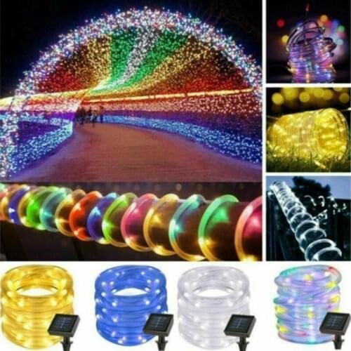 10M Solar Power LED Strip Rope Lights Fairy String Light Xmas Outdoor Light Fairy Holiday Christmas Party Garland light IP65