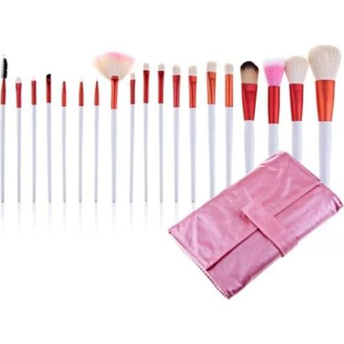 20Pieces White Comestic with Fashion Bag Professional Makeup Accessories Brushes Tools Foundation Brush Sets & Kits High Quality