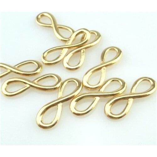 25pcs Gold Color 23*8mm Infinity Number 8 Charms Pendant For Jewelry Making Bracelet Vintage Accessories
