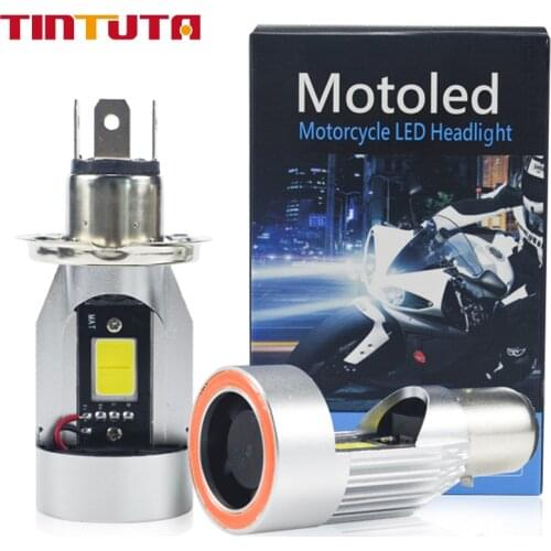 30W H4 LED Ba20d Blue/Red Angel eye LED HS1 H6 Scooter Motorbike Headlamp Light Bulb DRL Accessories 12/24V