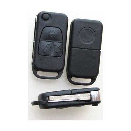 5PCS/lot For Benz C E S ML 3 Button Flip Remote Key Shell Case With HU64 Blade Fob Key Cover