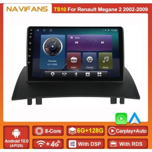 Carplay Auto Android 11 Car Radio Stereo For Renault Megane 2 2002-2009 Multimedia Video Player Navigation GPS 4G LTE Wifi DSP
