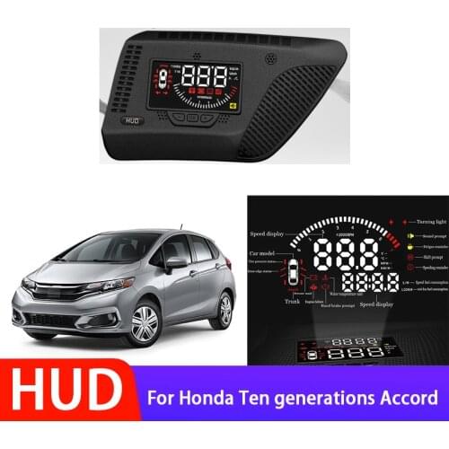 Car HUD Head Up Display Digital Speedometer For Honda Fit 2014-2019 Driving Sn OBD Data Projector Windshield Safe Driving Screen