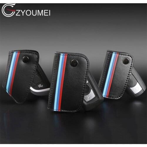 Genuine Leather Car Key Cover 3 Button Auto Key Case For BMW X1 X3 X5 X6 E46 E90 F10 F30 G30 Smart Remote Key Bag Gentleman Gift