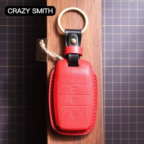 Crazy Smith Handmade Car Key Leather Cover for KIA /K3/K5/K4/KX3/KX5/ Vegetable Tanned Leather High Quality Super Crafts Gift