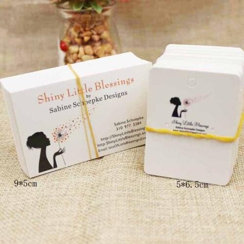 Customer logo design two side printed name card 1000pcs +1000pcs customer logo design earring card for jewelry products display