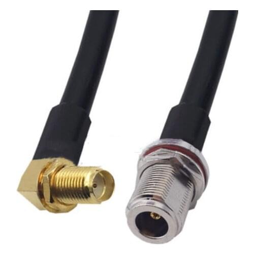 RG58 Cable SMA Female Right Angle to N Female jack Bulkhead Nut Connector WiFi Antenna Extension Pigtail jumper cable